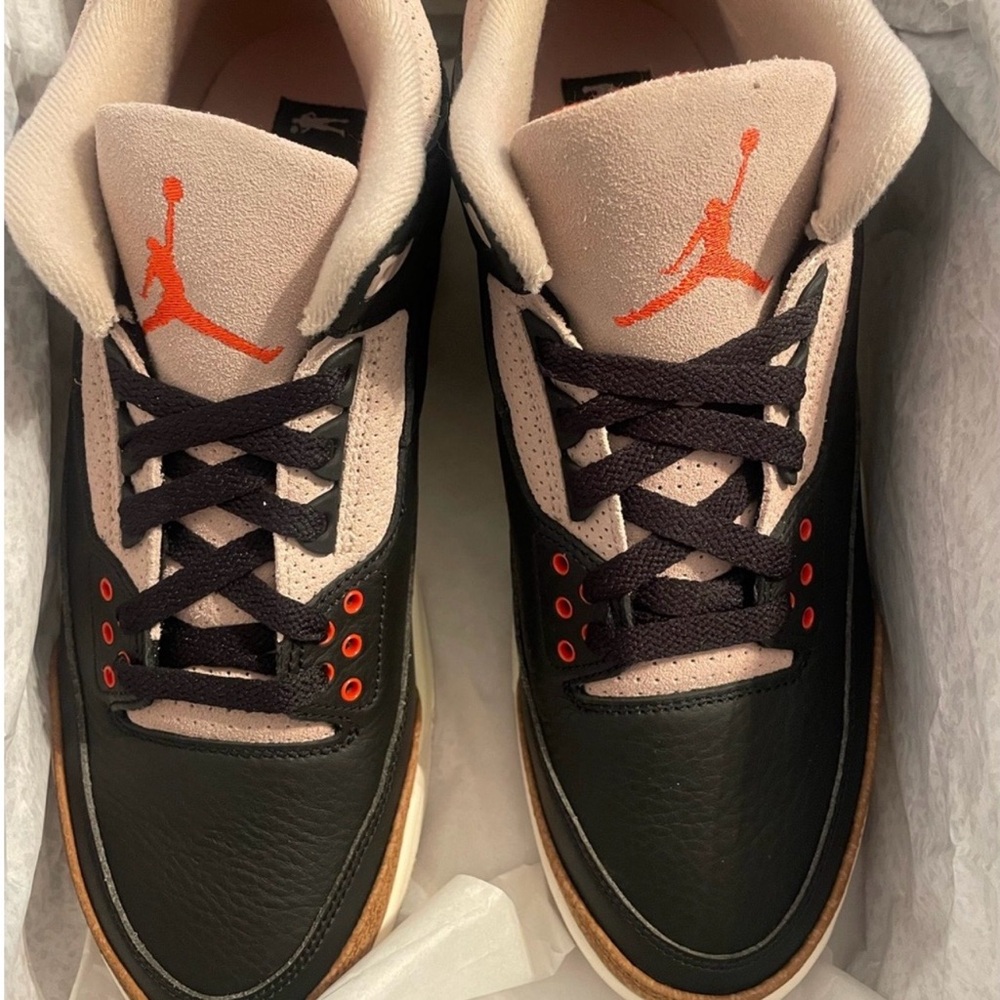 Jordan 3 Retro Desert Elephant Black and Orange Men's Sneakers